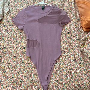 Wild Fable Purple Mesh Insert Bodysuit